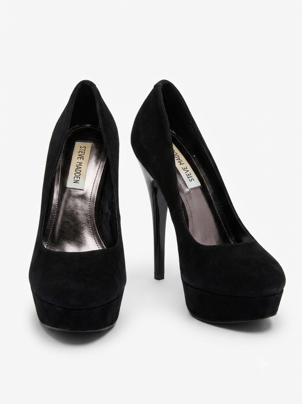 Steve Madden Black Suede Caryssa Platform Stiletto Pumps